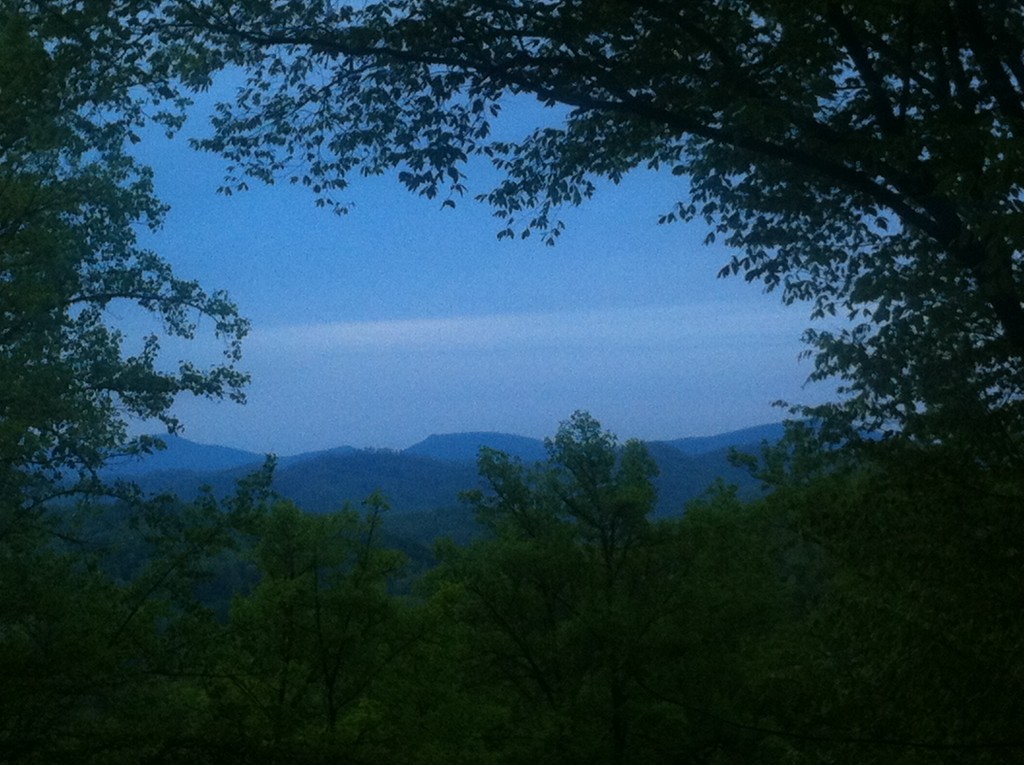 Our cabin in Franklin, NC had a lovely view.